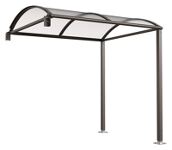 Überdachung Anbaueinheit o.Verkleidung B2500xH2835xT2170mm Bogendach PC grau SPL