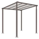 Überdachung Grundmodell o.Verkleidung B2500xH2880xT2434mm Flachdach PC grau SPL