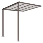 Überdachung Anbaueinheit B2500xH2880xT2434mm Flachdach PC grau SPL