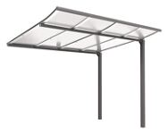 Überdachung Anbaueinheit o.Wand B2500xH2250xT2000mm Geschwungen PC grau SPL