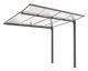 Überdachung Anbaueinheit o.Wand B2500xH2250xT2000mm Geschwungen PC grau SPL