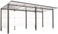Überdachung All-in-One B5000xH2250xT2000mm Geschwungen PC grau SPL