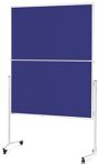 Moderationswand B1200xH1500mm klappb.fahrb.Filzbezug blau MAGNETOPLAN