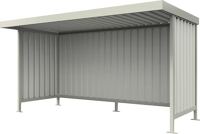 Überdachung Anbau-EH,doppels.B4300xH2350xT4400mm Flachdach Profilbl.grauweiß WSM