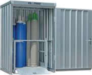 Gasflaschencontainer B1410xT1050xH2170mm verzinkt,mont.o.Bodenrahmen SÄBU