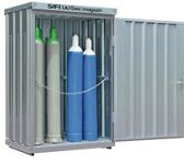 Gasflaschencontainer B1410xT1050xH2170mm verzinkt,mont.m.Bodenr.SÄBU