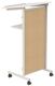 Rednerpult H1070xB590xT430mm silbergrau/kork 4 Böden,1 Front pinnbar