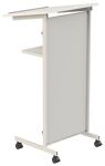 Rednerpult H1070xB590xT430mm silbergrau/weiß 5 Böden,1 Front beschreibar