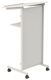 Rednerpult H1070xB590xT430mm silbergrau/weiß 5 Böden,1 Front beschreibar