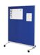 Mobile Stellwand B1200xH1500mm fahrbar Textilbezug königsblau