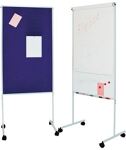 Mobile Flipchart B675xH1170mm fahrbar Textilbezug/magnethaftend königsblau/weiß