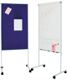 Mobile Flipchart B675xH1170mm fahrbar Textilbezug/magnethaftend königsblau/weiß