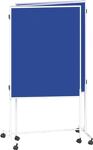 Moderationswand Trio B2850xH1150mm fahrbar Textilbezug/magnethaftend blau/weiß