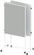 Moderationswand Trio B2850xH1150mm fahrbar Textilbezug hellgrau