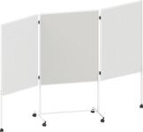 Moderationswand Trio B2850xH1150mm fahrbar Textilbezug/magnethaftend grau/weiß