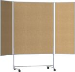 Moderationswand B1200 (2400)xH1500mm klappbar fahrbar Textilbezug königsblau