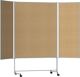 Moderationswand B1200 (2400)xH1500mm klappbar fahrbar Textilbezug königsblau