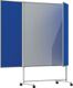 Moderationswand B1200 (2400)xH1500mm klappbar fahrbar magnethaftend weiß