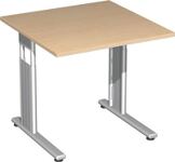 Schreibtisch Cyros H680-820xB800xT800mm weiß ger.Form C-Fuß GERAMÖBEL