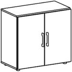 Schrank H752xB800xT420mm weiß 2 Türen H.752mm