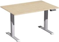 Schreibtisch Elevate Plus H630-1280xB1200xT800mm Ahorn/silber