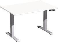 Schreibtisch Elevate Plus H630-1280xB1200xT800mm weiß/silber