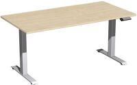 Schreibtisch Elevate Plus H630-1280xB1600xT800mm Ahorn/silber