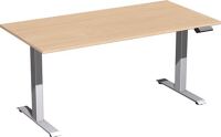 Schreibtisch Elevate Plus H630-1280xB1600xT800mm Buche/silber