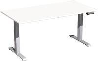 Schreibtisch Elevate Plus H630-1280xB1600xT800mm weiß/silber