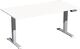 Schreibtisch Elevate Plus H630-1280xB1600xT800mm weiß/silber