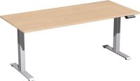 Schreibtisch Elevate Plus H630-1280xB1800xT800mm Buche/silber