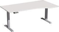 Schreibtisch Elevate Plus H630-1280xB1800xT800/1000mm PC-Form re.grau/silber