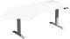 Schreibtisch H630-1280xB2166xT800/1130mm Freiform 135Grad li.weiß/silber