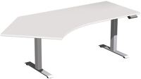 Schreibtisch H630-1280xB2166xT800/1130mm Freiform 135Grad li.lichtgrau/silber