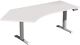 Schreibtisch H630-1280xB2166xT800/1130mm Freiform 135Grad li.lichtgrau/silber
