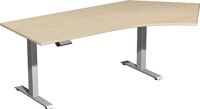 Schreibtisch Elevate Plus H630-1280xB2166xT800/1130mm Ahorn/silber