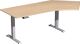 Schreibtisch H630-1280xB2166xT800/1130mm Freiform 135Gradrechts Buche/silber