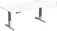 Schreibtisch Elevate Plus H630-1280xB2166xT800/1130mm weiß/silber