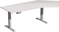 Schreibtisch H630-1280xB2166xT800/1130mm Freiform 135Grad re.lichtgrau/silber