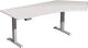 Schreibtisch H630-1280xB2166xT800/1130mm Freiform 135Grad re.lichtgrau/silber