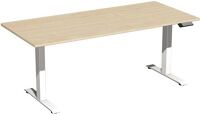 Schreibtisch Elevate Plus H630-1280xB1800xT800mm Ahorn/weiß