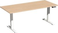 Schreibtisch Elevate Plus H630-1280xB1800xT800mm Buche/weiß