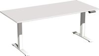Schreibtisch Elevate Plus H630-1280xB1800xT800mm lichtgrau/weiß