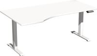 Schreibtisch Elevate Plus H630-1280xB1800xT800/1000mm PC-Form li.weiß/weiß