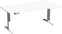 Schreibtisch Elevate Plus H630-1280xB1800xT800/1000mm PC-Form re.weiß/weiß