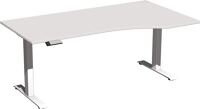 Schreibtisch Elevate Plus H630-1280xB1800xT800/1000mm PC-Form re.lichtgrau/weiß
