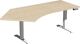 Schreibtisch Plus H630-1280xB2166xT800/1130mm Freiform 135Grad li.Ahorn/weiß