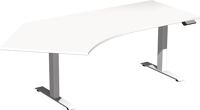 Schreibtisch H630-1280xB2166xT800/1130mm Freiform 135Grad li.weiß/weiß