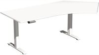 Schreibtisch H630-1280xB2166xT800/1130mm Freiform 135Grad re.weiß/weiß