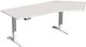 Schreibtisch H630-1280xB2166xT800/1130mm Freiform 135Grad re.lichtgrau/weiß